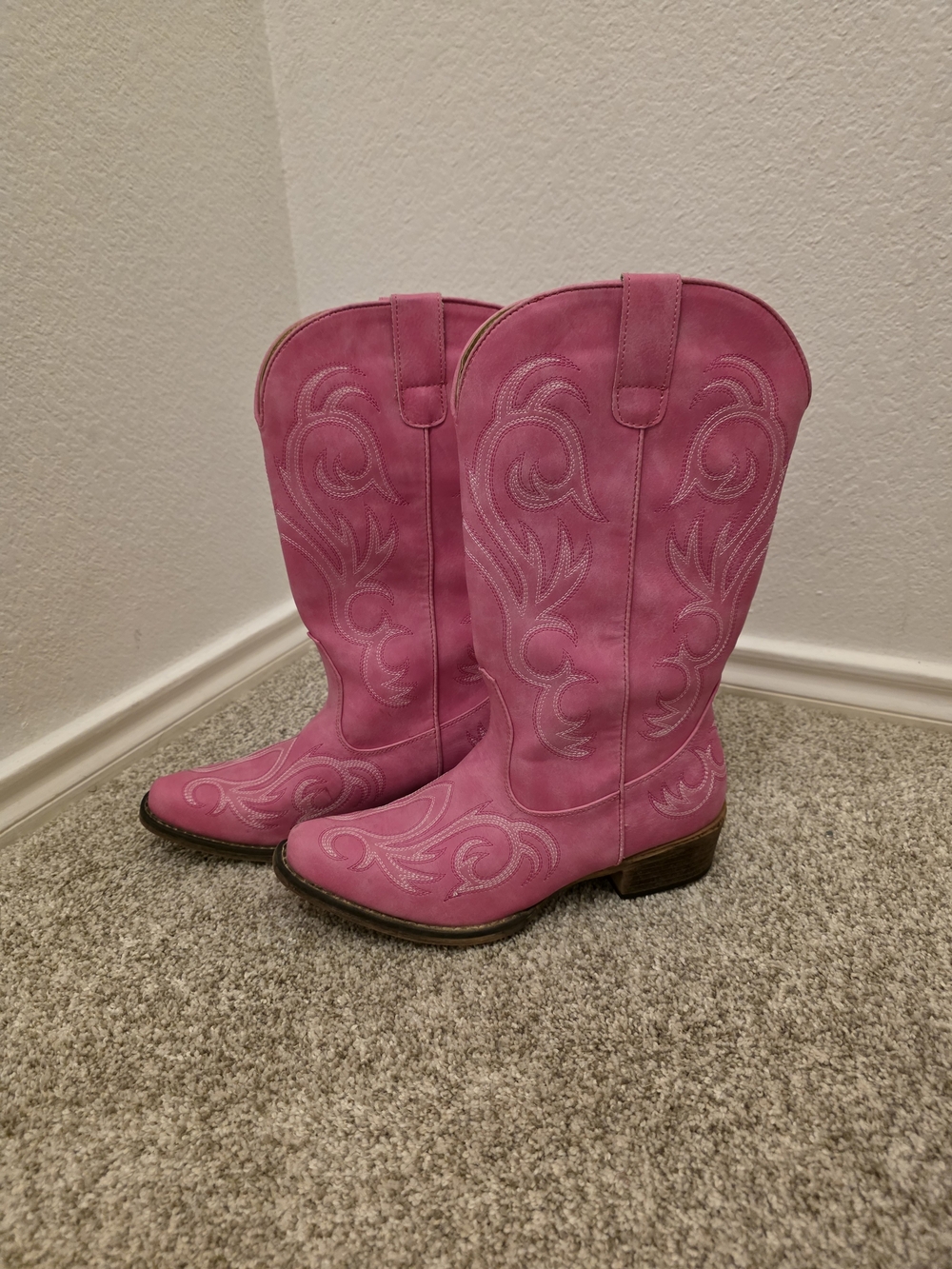 Roper Pink Lace-Up Western Boots